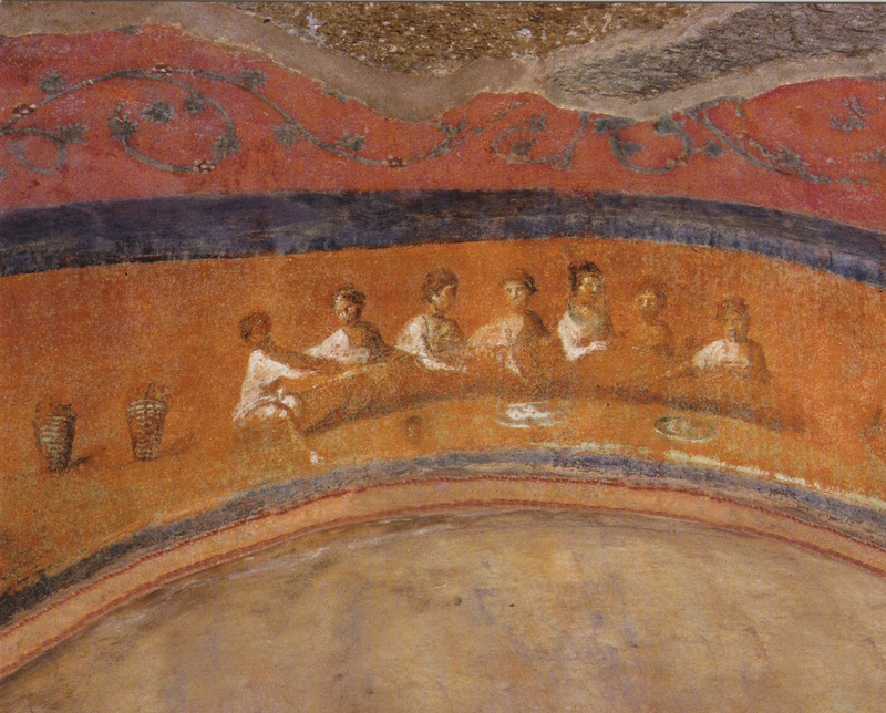 Pinturas en la Catacumba de Priscila en Roma